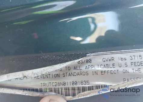 2001 Audi Tt из США, поврежденный, VIN TRUTC28N011001635